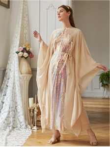 Fashionable Symphony Hole Muslim Islamic Open Kaftan Abaya Maxi Dress