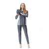 Women's Conservative V-NECK Shrink Rope Zipper Swimsuit Islamic Muslim Swimwear