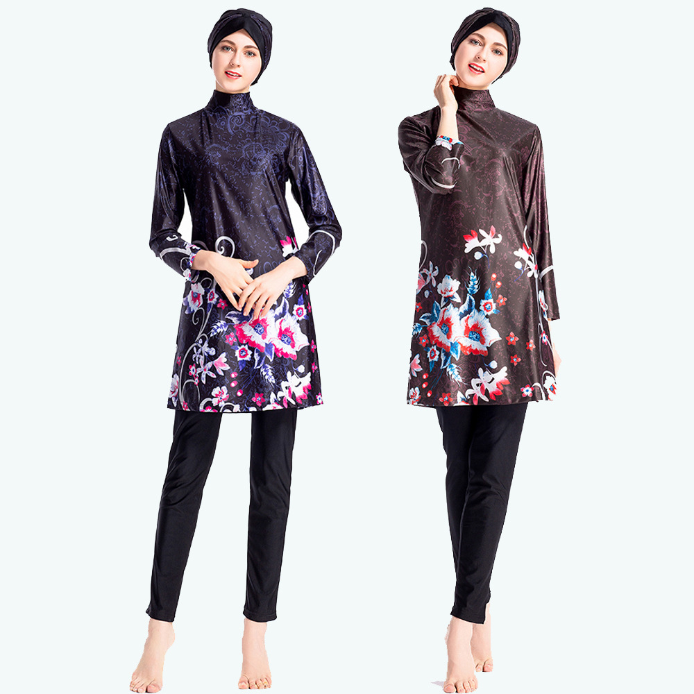 SIPO FREE SHIPPING Women Islamic Clothing Navy Color Swim Wear High Quality Ladies Modest Muslim Swimsuits