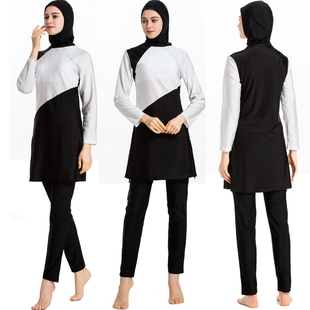 SIPO FREE SHIPPING 2021 Designer Conservative Sunscreen Fully Surrounded Long Sleeve 3 Piece Muslim Islamic Women Swimwear Swimsuit