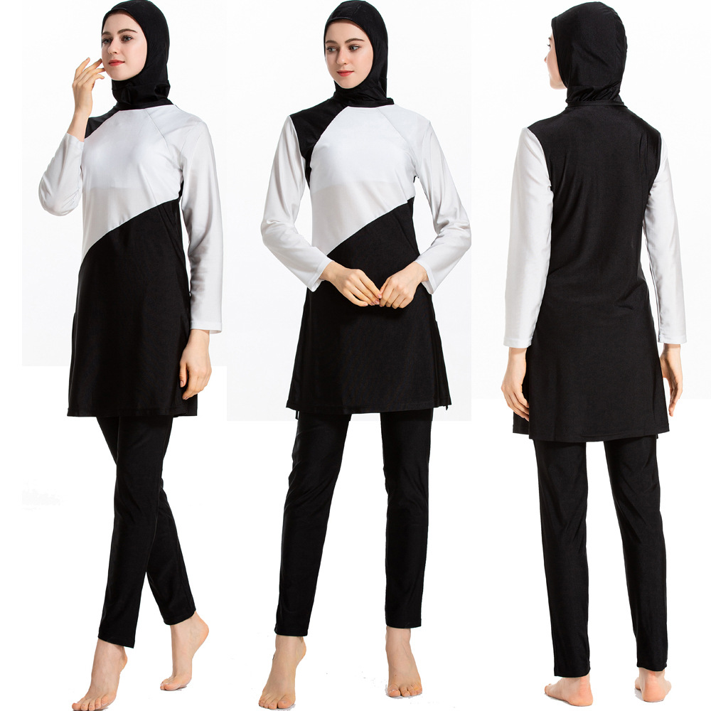 SIPO FREE SHIPPING 2021 Designer Conservative Sunscreen Fully Surrounded Long Sleeve 3 Piece Muslim Islamic Women Swimwear Swimsuit