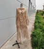 RTS Ruffle Sleeve Sequins Embroidery Muslim Islamic Abaya Maxi Dress