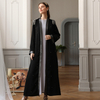 Fashion Epaulettes Beading Muslim Islamic Modest Open Abaya Cardigan