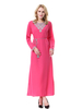 Dubai Turkish Modest Crew Neck Applique Breathable Long Sleeve Muslim Islamic Abaya Dress Clothing