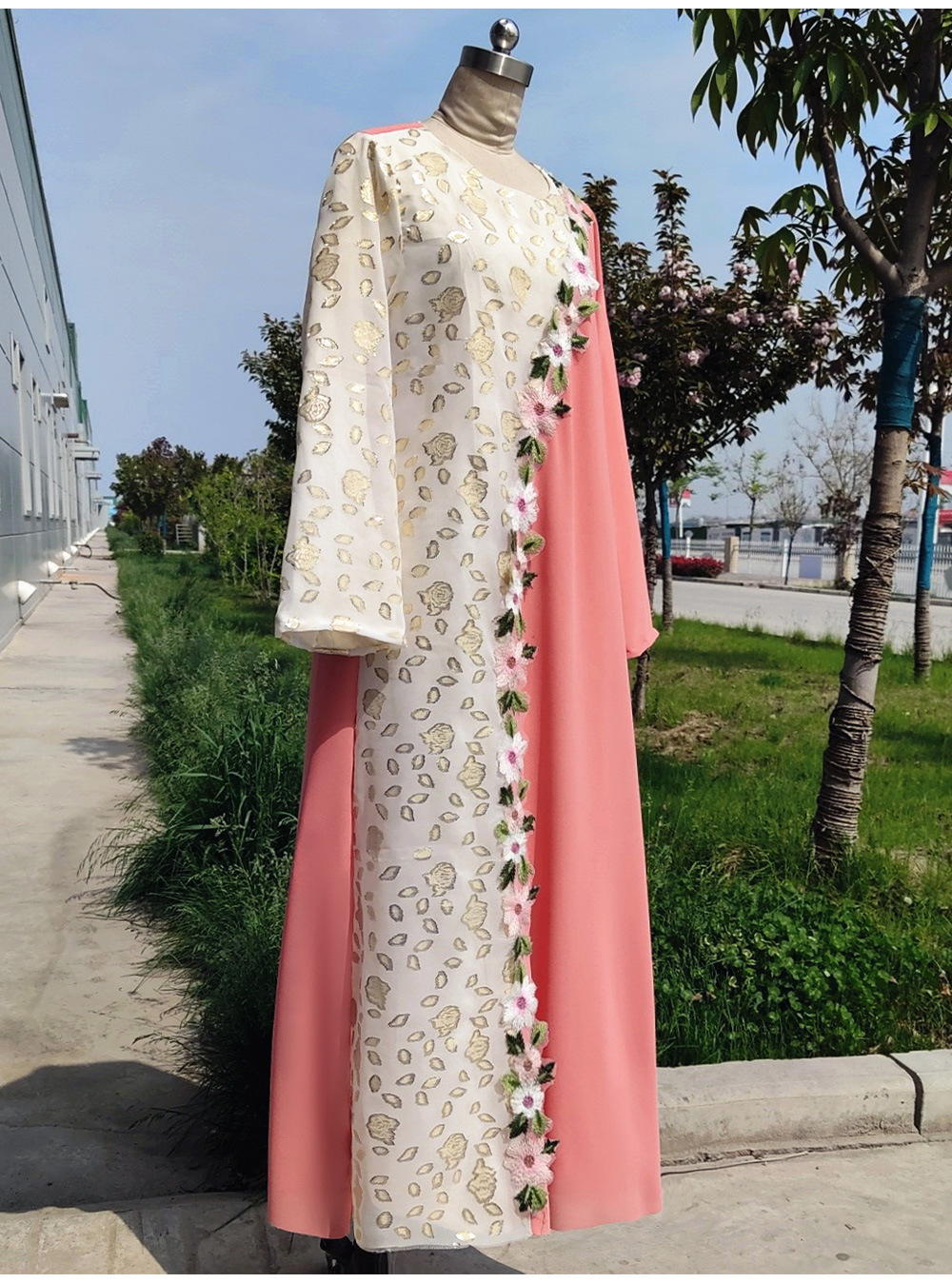 Modest Islamic Fall Clothing Ladies Embroidery Long Sleeve Dress Muslim Women Abaya (3)