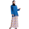 Malaysia Breathable Long Sleeve Muslim 2 Piece Sets Islamic Women Clothing Baju Kurung