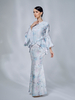 SIPO Latest Design Malaysia Baju Kurung Ruffle Sleeves Musilim Dress French Lace on The Bodice Baju Kurung Modern