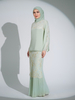 SIPO 2024 Eid Indonesia Islamic Elegant Baju Kurung Raya Malaysian Traditional Women Muslim Dress Premium Chiffon with Italian Crepe Modest Kurung