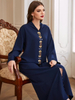 Luxury Modest Muslim Women Maxi Dresses New Dubai Casual Islamic Clothing Abaya