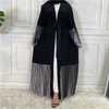 Hot Sale Middle East Muslim Long-sleeved Stitching Pleated Big Swing Robe Female Arab Long Cardigan