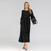 Middle Eastern Muslim Fashion Petal Sleeve Dress Long Sleeve Embroidered Slim Abaya