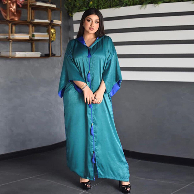  Dubai Borka Embroidery Maxi Modest Abaya Cotton Muslim Dress Islamic Clothing Women Vêtements Latest Designs Print Kimono Abaya