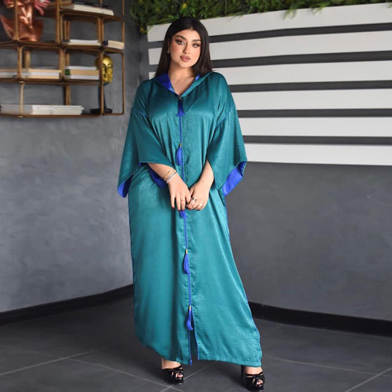  Dubai Borka Embroidery Maxi Modest Abaya Cotton Muslim Dress Islamic Clothing Women Vêtements Latest Designs Print Kimono Abaya
