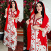  Embroidery Women Maxi Open Dubai Borka Cotton Print Islamic Clothing Modest Vêtements Muslim Dress Kimono Abaya