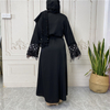 2022 European and American fashion Muslim robe Nida Nida mesh sequin stitching loose lace long-sleeved cardigan