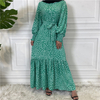 2022 new fashion polka dot big swing lace muslim dress