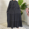 2022 AliExpress Hot Sale for Muslims in Europe and America Middle East Arabian Striped Hooded Ladies Dress