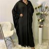 2022 Hot Sale in The Middle East Big Solid Color Muslim Abaya Fashion Bat Sleeve Robe Plus Size Dress 