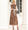 Muslim Printed Robe Summer Modest Fashion Middle East Islamic Maxi Dresses Loose Abaya