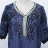 Factory Wholesale Middle East Dubai Dress Embroidery Ethnic Style Ladies Robe Muslim Blue Long Skirt