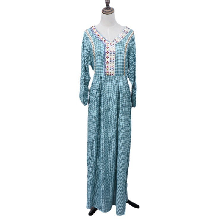 Manufacturers Supply Muslim Ethnic Style Robe Slim Temperament Ladies Long Skirt Middle East Arab Comfortable Dress