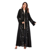 Middle East Foreign Trade Plus Size Muslim Sequin Stitching Cardigan Robe Women European And American Fashion Nida Long Skirt