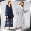 Muslim Hot Style Cardigan New Fashion Women's Embroidered Mesh Cardigan Dubai Robe Dress
