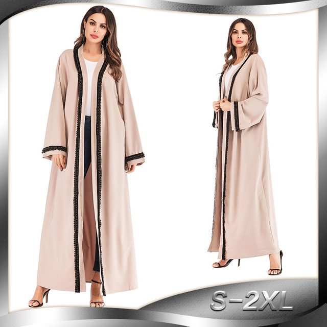 Amazon Hot Models Middle East Muslim Beaded Cardigan Robe Women Arab Hui Long Dress