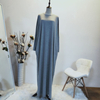 Cross-border Exclusively for Plus Size Women's Fashion And Comfortable Bat Long Sleeve Pure Color Casual Long Skirt