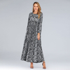 European And American Plus Size Women's Wear Round Neck Long Sleeve Slim Fit Dress