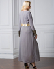 New Fashion Robe Chiffon Satin Hui Muslim Stitching Long-sleeved Dress Full Lining Plus Size