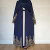 2022 European And American Gold Lace Stitching Fashion Ramadan Cardigan Robe Dubai Abaya