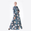 New 2022 Modest Fashion Printed Islamic Loose Islamic Muslim Maxi Dresses Dubai Abaya