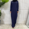 2022 Arab Solid Color Long-sleeved Dress Women's Foreign Trade Bottoming Shirt