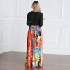 Hot Selling Fashion Women's Long-sleeved Bottoming Plus Size Waist Double Pocket Dress Fashion Robe Abaya