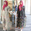 Ins Hot Sale Net Celebrity European And American Women's Fashion Mesh Flower Embroidery Dress Muslim Dress
