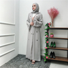 2022 Modest Fashion Islamic Dubai Designs Maxi Dresses Muslim Open Abaya