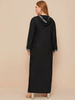 Middle Eastern Fashion Embroidered Abaya Muslim Dress Round Neck Long Sleeve Stitching And Big Swing