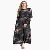 AliExpress Hot Selling Explosive Foreign Trade Large Size Multilayer Puff Sleeve Slim Long Skirt Dress Women