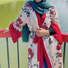 European And American Fashion Muslim Cardigan Hot Style, Middle East Embroidery Stitching Abaya