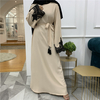 Islamic Turkey Dubai Hot Sale Fashion Muslim Dress Long Sleeve Lace Patchwork Dress