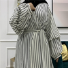 European And American Muslim Fashion Plus Size Women's Pile Sleeves Slim Dress Long Skirt
