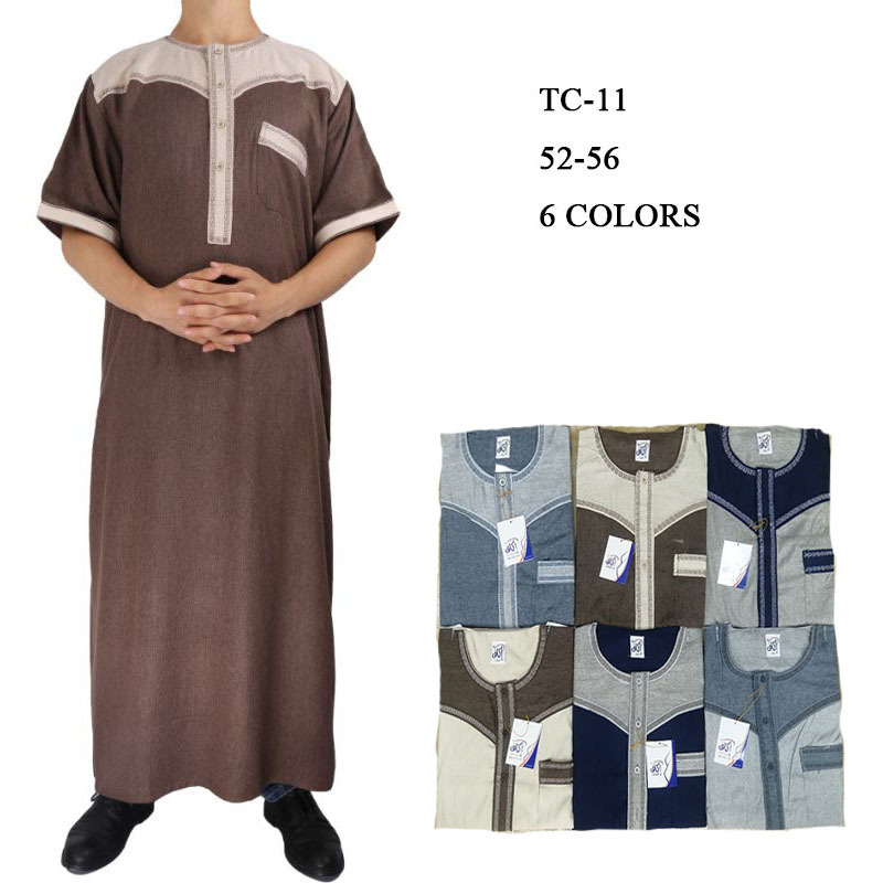 New 2022 Loose Wholesale Design Men's Muslim Arabic Fashion Casual Islamic Robe Thobe