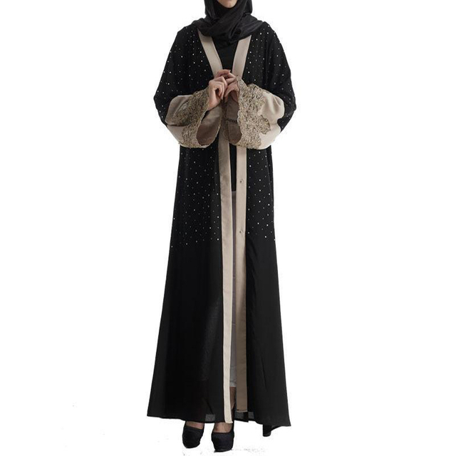 Open Abaya Kimono Burka 2022 Dubai Thobe Turkish Abaya Kaftan Modest Bat Sleeve Morocco Caftan Jalabiya Muslim Islamic Clothing Arab Prayer Women Maxi Dress Open Abaya