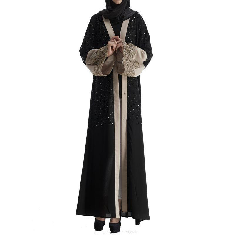Open Abaya Kimono Burka 2022 Dubai Thobe Turkish Abaya Kaftan Modest Bat Sleeve Morocco Caftan Jalabiya Muslim Islamic Clothing Arab Prayer Women Maxi Dress Open Abaya