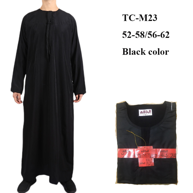 New 2022 Arabic Loose Wholesale Fashion Design Casual Men's Muslim Islamic Robe Thobe