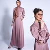 Autumn Matte A-line Dress with Lantern Sleeves Basic Long Skirt Muslim Female Abaya Cross-border 1