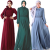 Muslim Women Dubai Maxi Dresses Modest Cardigan Long Sleeve Islamic Dubai Asia Women's Abaya