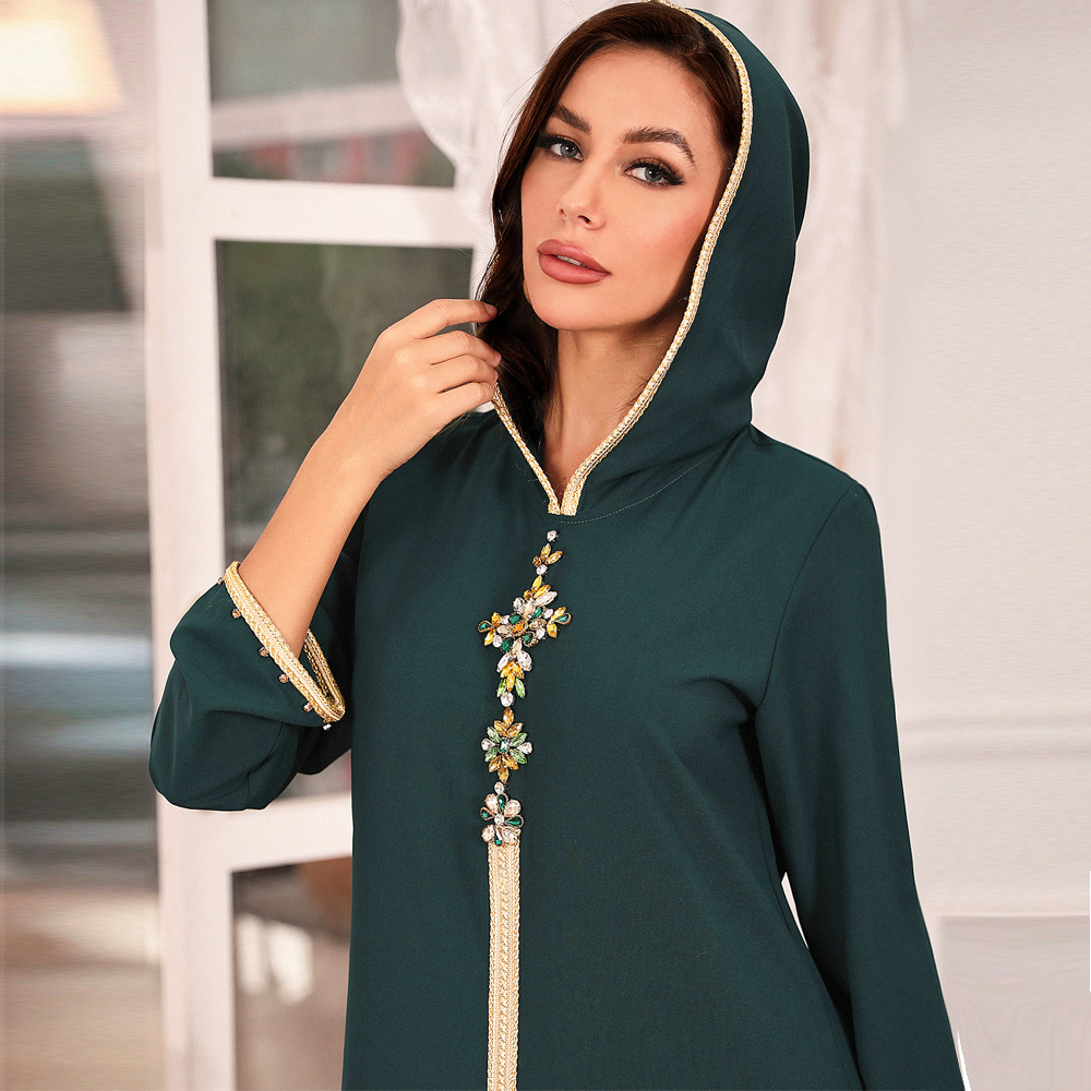 Modest Fashion Dubai Hand-stitched Robe Abaya Middle Eastern Women's Clothing Abaya