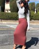 Knited Color Fashion New Muslim Lady Latest Design Sheath Dress Skirt